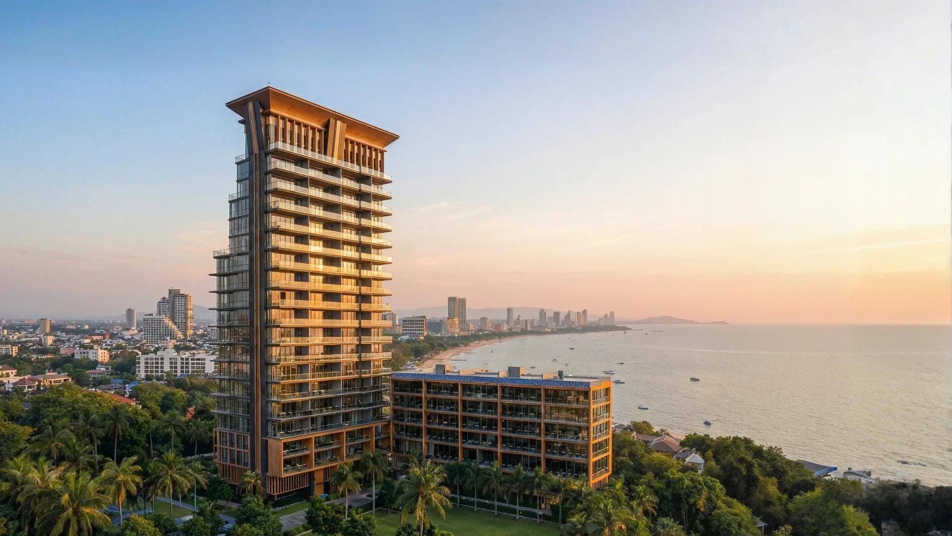 Sea Sky by Sands development aerial view toward Yinyom Beach