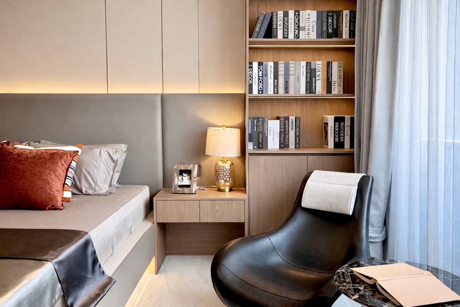 Reading area in bedroom